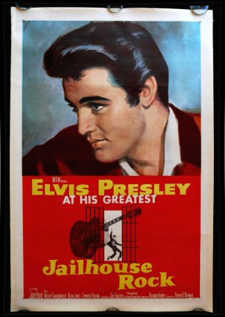 JAILHOUSE ROCK * CineMasterpieces 1SH ORIG MOVIE POSTER LINEN ELVIS 