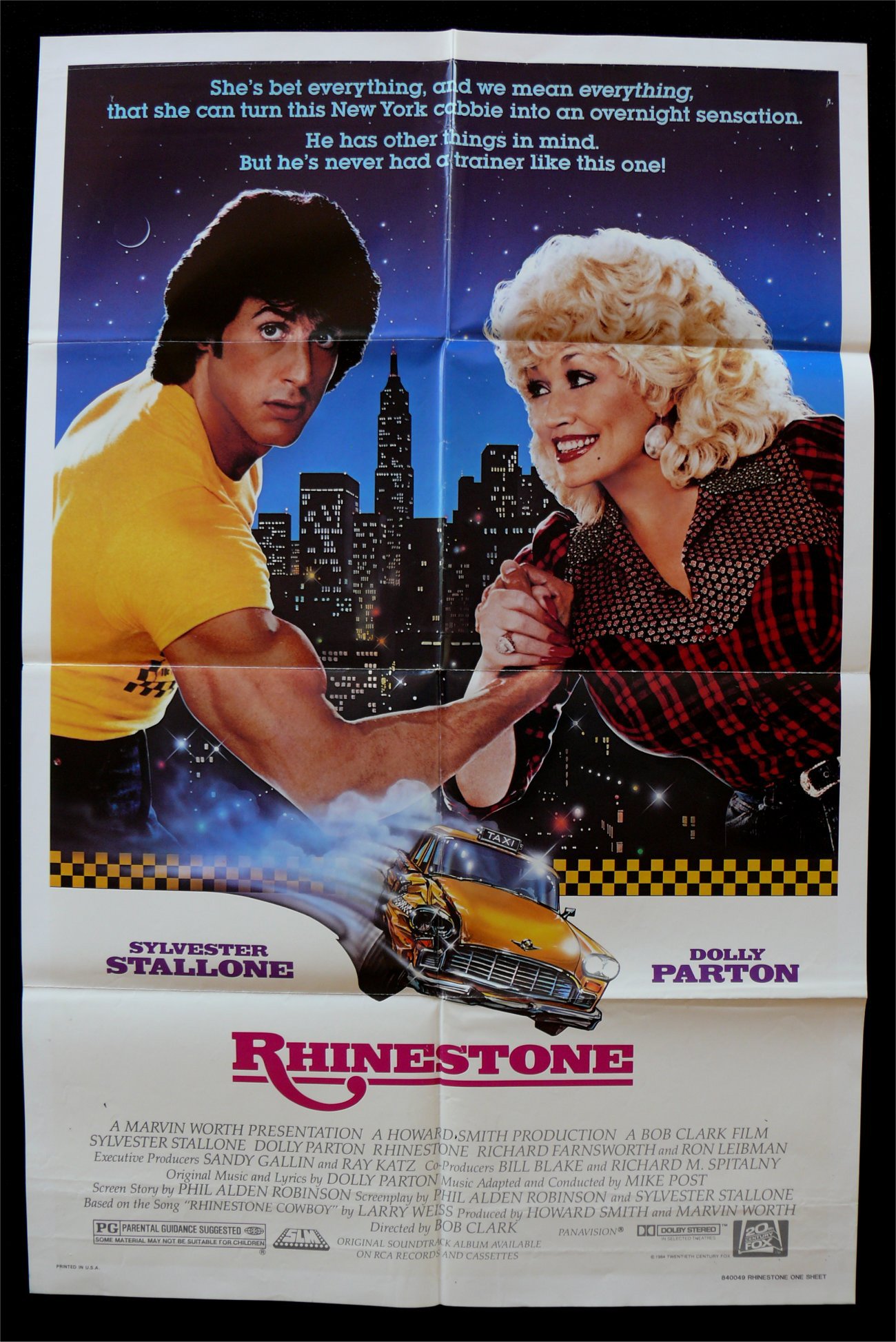 RHINESTONE * 1SH ORIG MOVIE POSTER C8 1984 DOLLY PARTON | eBay